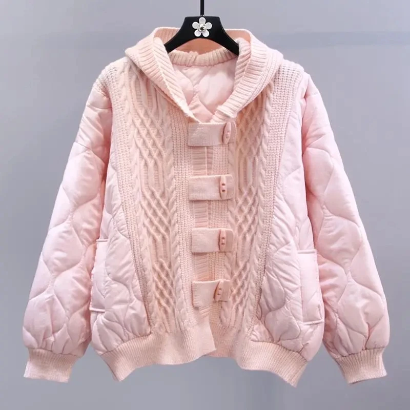 Fashion Hooded Cotton Knitted Womens Cardigan 2024 Autumn Winter New Korean Version Loose Design Female Sweater Jacket Coat
Fashion Hooded Cotton Knitted Womens Cardigan 2024 Autumn Winter New Korean Version Loose Design Female Sweater Jacket Coat