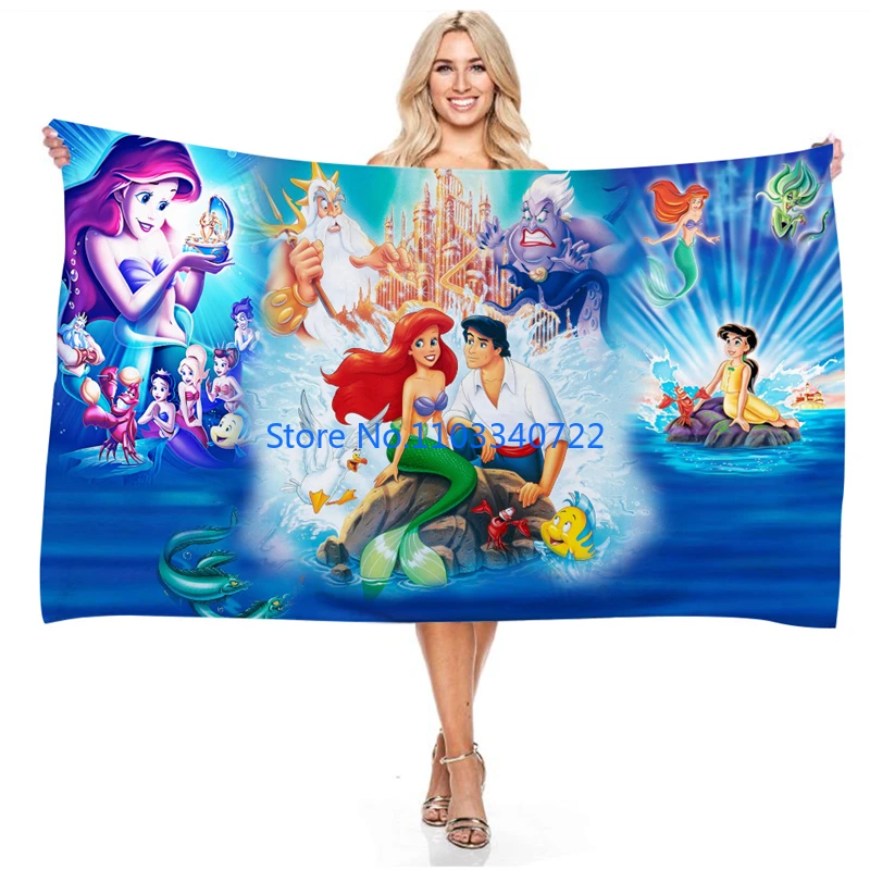 

The Little Mermaid Ariel Prince 3D Printed Bath Towels Microfiber Beach Swimming Towel Decor for Adults Kids Gift 75x150cm