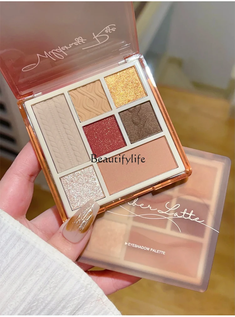 

Eye Shadow Plate Seven-Color Comprehensive Plate Earth Color Shimmer Matte Blush Highlight Repair Makeup Palette Female Beginner