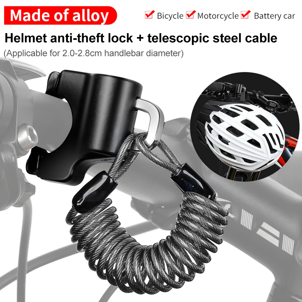 WEST BIKING Bicycle Helmet Lock with Coil for 22-28mm Handlebar Anti-theft Lock Electric Motorbike MTB Scooter Lock Padlock
WEST BIKING Bicycle Helmet Lock with Coil for 22-28mm Handlebar Anti-theft Lock Electric Motorbike MTB Scooter Lock Padlock