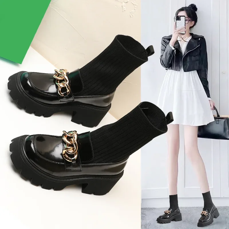 7cm Patent Microfiber Spring Autumn Mid Calf Ankle Booties Platform Wedge Hidden Heel Women Knitted Females Lolita Shoes
7cm Patent Microfiber Spring Autumn Mid Calf Ankle Booties Platform Wedge Hidden Heel Women Knitted Females Lolita Shoes