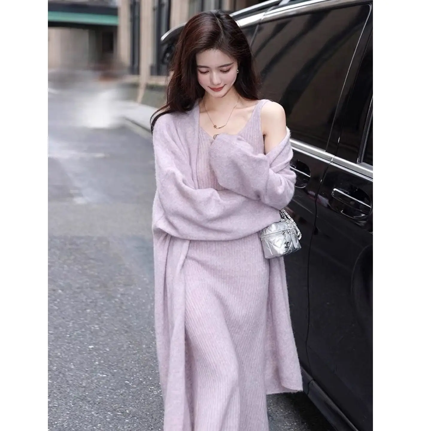 French Elegant Gentle Knitted Sweater + Dress Suit 2023 Autumn Cardigan Suspender Skirt 2 Piece Set Fashion Casual Long Dresses
French Elegant Gentle Knitted Sweater + Dress Suit 2023 Autumn Cardigan Suspender Skirt 2 Piece Set Fashion Casual Long Dresses