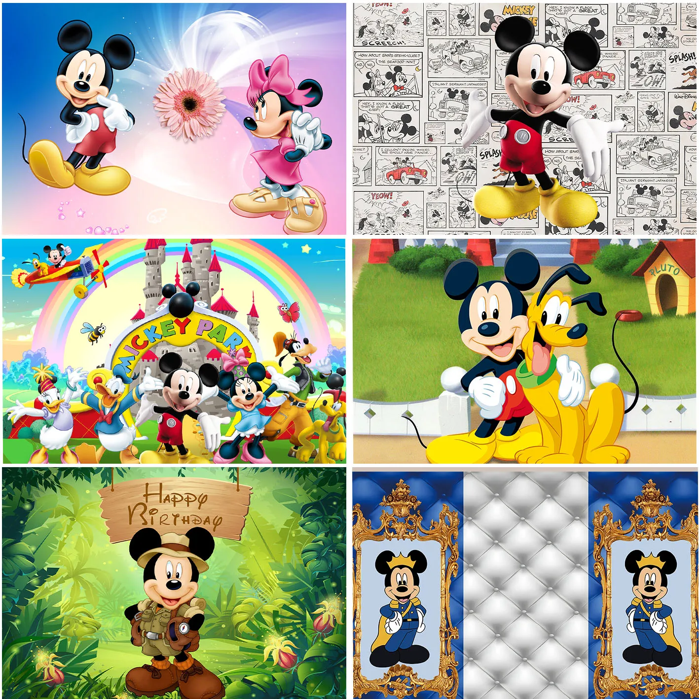 

Disney Backdrops Mickey Minnie Mouse Theme For Children Birthday Party Decoration Jungle Forest Studio Banner Backgrounds Props