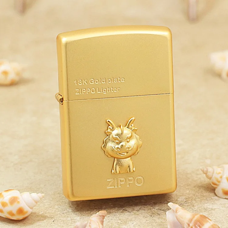 

Genuine Zippo oil lighter Plating Dragon Baby copper windproof cigarette Kerosene lighters Gift with anti-counterfeiting code