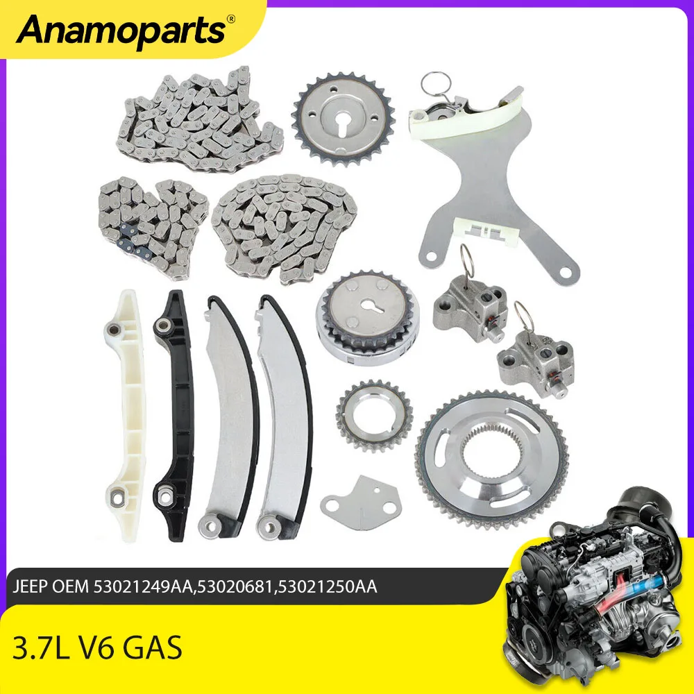 Timing Chain Kit fit 3.7 L V6 GAS SOHC Naturally Aspirated For Jeep Liberty Dodge Dakota Ram1500 Grand Cherokee 3.7L 2004-2013
Timing Chain Kit fit 3.7 L V6 GAS SOHC Naturally Aspirated For Jeep Liberty Dodge Dakota Ram1500 Grand Cherokee 3.7L 2004-2013