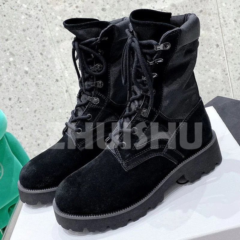 Women Short Boots Autumn Winter 2023 Solid Cow Suede Upper Thick Bottom Round Toe Lace-Up Shoes Comfortable Versatile Ankle Boot
Women Short Boots Autumn Winter 2023 Solid Cow Suede Upper Thick Bottom Round Toe Lace-Up Shoes Comfortable Versatile Ankle Boot