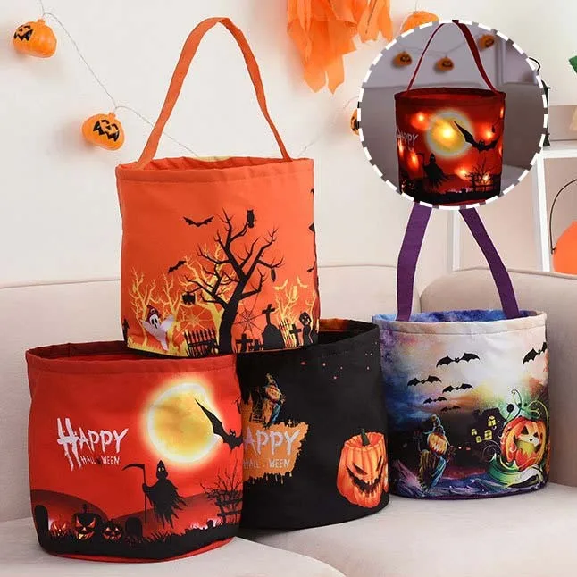 Halloween Trick Or Treat Bags LED Light Up Candy Bag Tote Bag Candy Storage Bucket Reusable Thanksgiving Gift Basket Kids Gift
Halloween Trick Or Treat Bags LED Light Up Candy Bag Tote Bag Candy Storage Bucket Reusable Thanksgiving Gift Basket Kids Gift