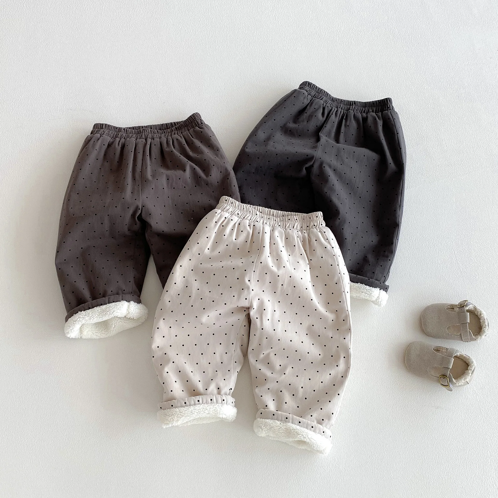 2025 Winter New Children Casual Pants Plus Velvet Thick Girls Dot Print Trousers Baby Boy Fleece Harem Pants Kids Warm Clothes 26 S34b2db99ba37485e84a1fb86e433b0b4l