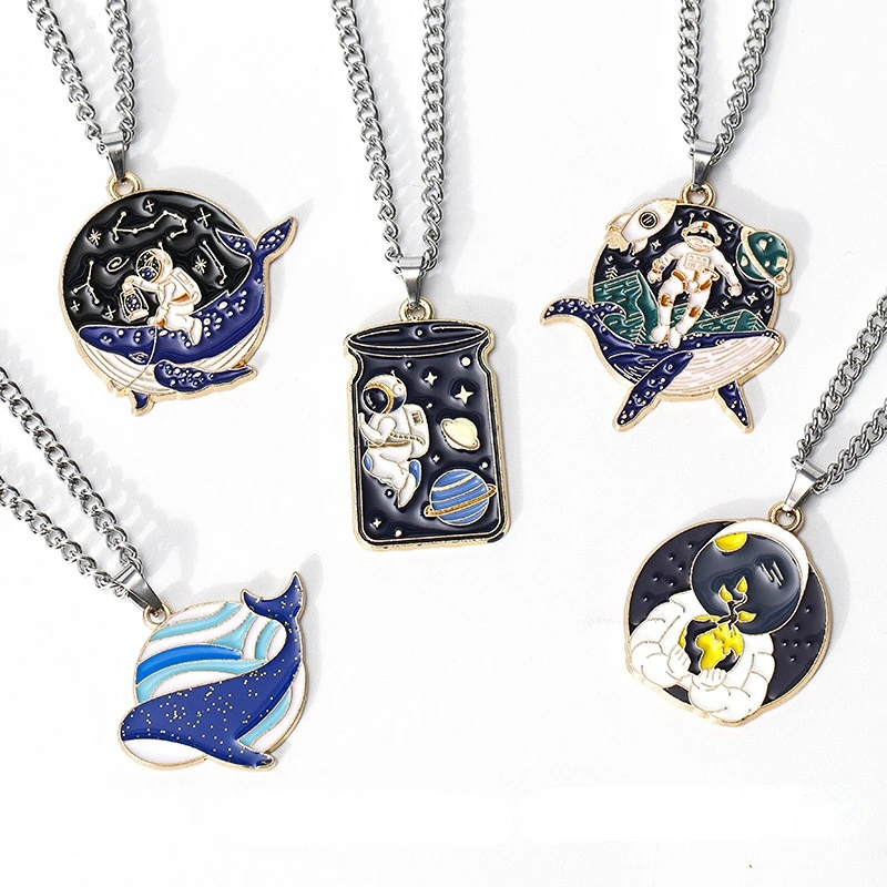 Oil Painting Series Titanium Couple Necklace for Women Men Cute Punk Retro Doodle Whale Astronaut Cup Pendant Chain Jewelry Gift
Oil Painting Series Titanium Couple Necklace for Women Men Cute Punk Retro Doodle Whale Astronaut Cup Pendant Chain Jewelry Gift