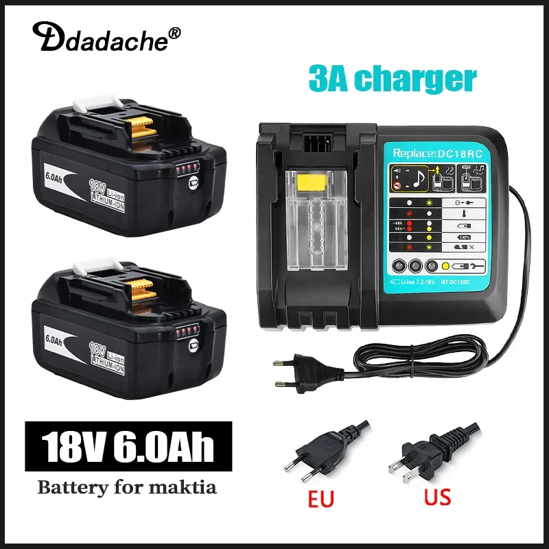 NEW For Makita 18V 6000mAh Rechargeable Power Tools Battery with LED Li-ion Replacement LXT BL1860B BL1860 BL1850+3A charger
NEW For Makita 18V 6000mAh Rechargeable Power Tools Battery with LED Li-ion Replacement LXT BL1860B BL1860 BL1850+3A charger