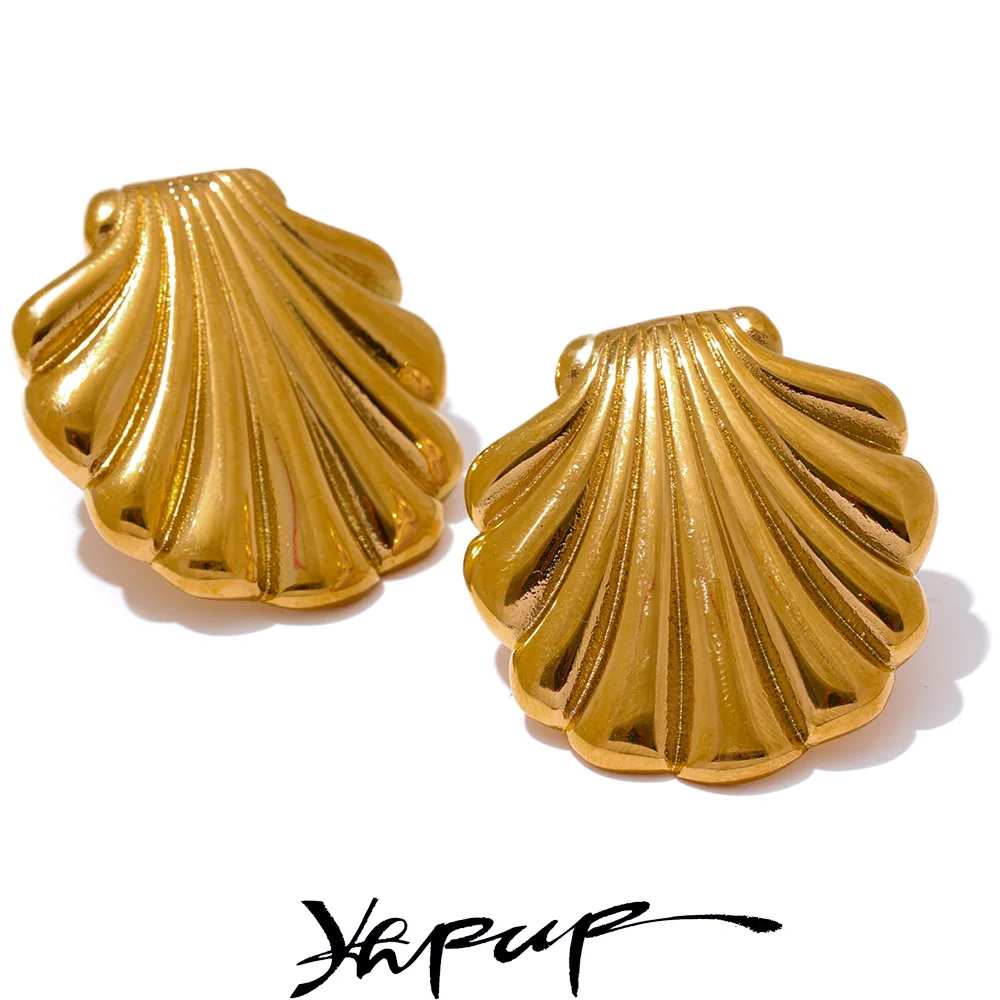 Yhpup Fashion Metal Shell Gold Color Stud Earrings Women Waterproof Stainless Steel Beach Seaside Holiday Summer Jewelry Bijoux
Yhpup Fashion Metal Shell Gold Color Stud Earrings Women Waterproof Stainless Steel Beach Seaside Holiday Summer Jewelry Bijoux