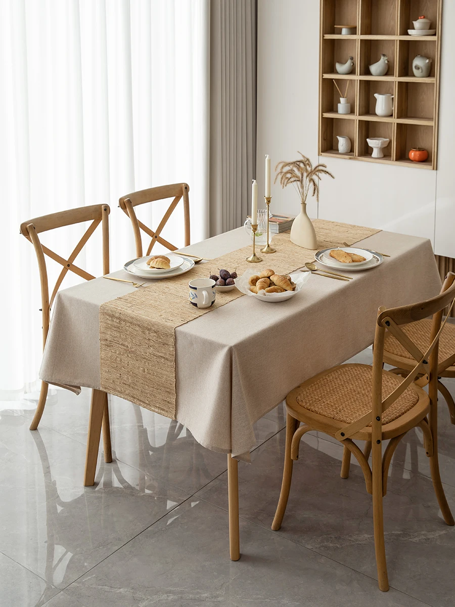 Solid color tablecloth, waterproof, wash free cotton and linen fabric, rectangular tea table, dining table tablecloth
Solid color tablecloth, waterproof, wash free cotton and linen fabric, rectangular tea table, dining table tablecloth