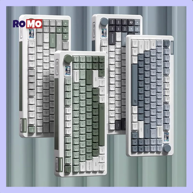 

Механическая клавиатура Dukharo Fj75 с тремя режимами, 2,4g, беспроводная, Bluetooth, 84 клавиши, 8000 мАч, Rgb, задняя зеркальная клавиатура, игровая клавиатура с клавишами Pbt