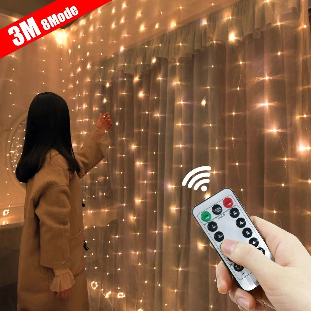 

3M 6M LED Fairy String Lights Curtain Garland USB Festoon Remote Christmas Decoration for Home New Year Lamp Holiday Decorative