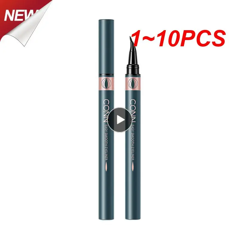 

1~10PCS Angled Black Waterproof Liquid Eyeliner Pencil No Dizzy Eye Liner Pen Cosmetics Eye Makeup Cosmetic For Novices TSLM1