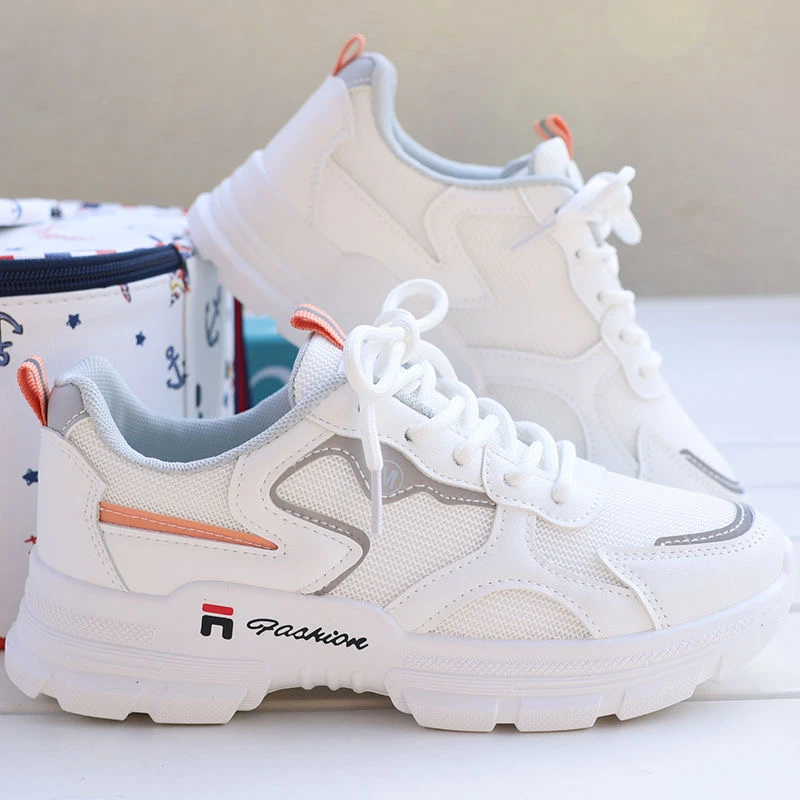 

Women's Running Shoes Fashion Breathable Walking Mesh Lace Up Platform Sneakers Women Tenis Feminino White Vulcanized Shoes