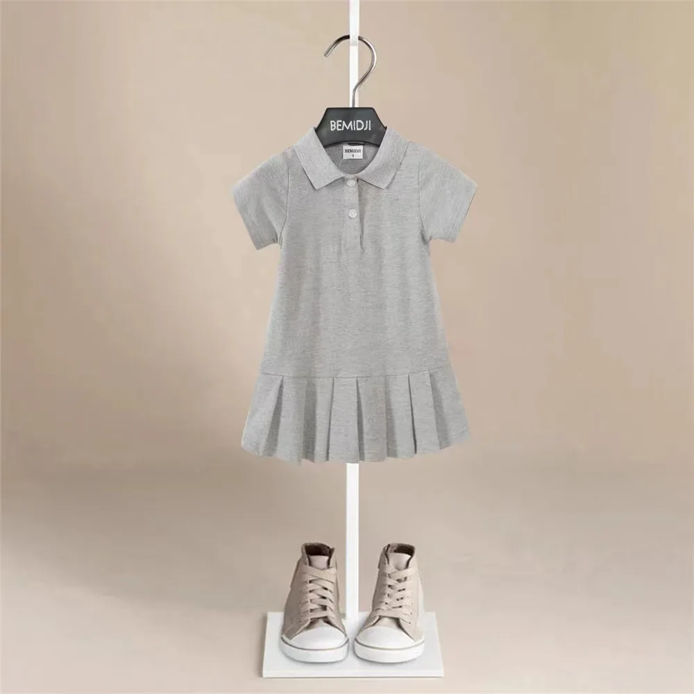 Kids Girl Dress Summer Cotton Dresses for Baby Girls Polo Dress Grey Casual Dressing Princess Party Dress T-Shirt Dress 
Kids Girl Dress Summer Cotton Dresses for Baby Girls Polo Dress Grey Casual Dressing Princess Party Dress T-Shirt Dress