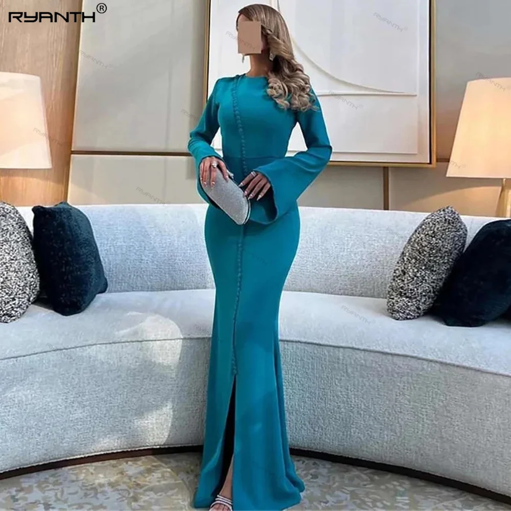 Ryanth Prom Dress Mermaid Long Sleeve Formal O-Neck Split Button Simple Occasion Party Evening Gown For Women 2024 فساتين السهرة
Ryanth Prom Dress Mermaid Long Sleeve Formal O-Neck Split Button Simple Occasion Party Evening Gown For Women 2024 فساتين السهرة