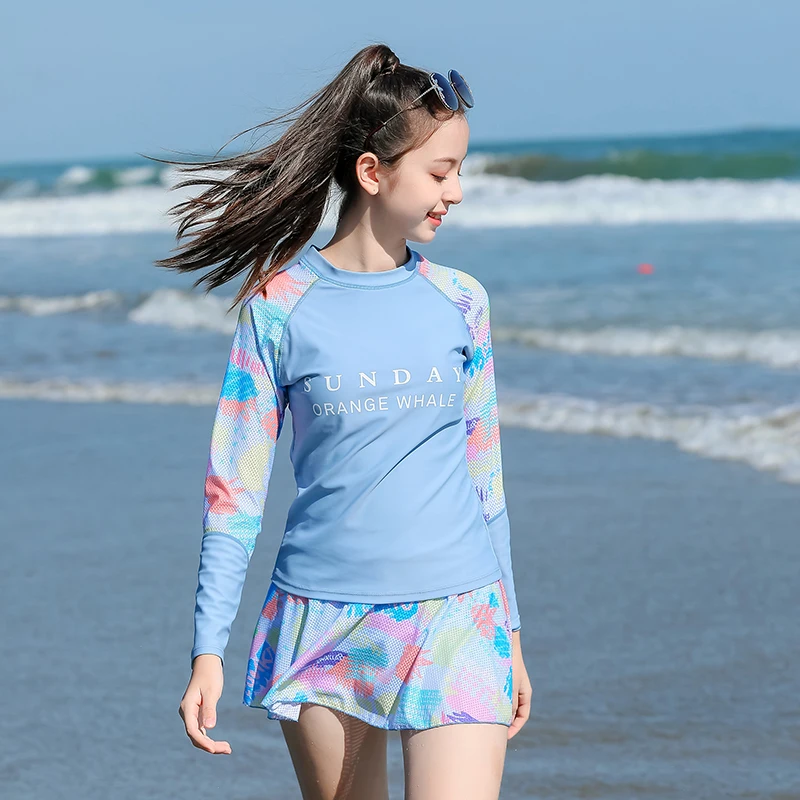 Two Pieces Girl Bathing Surfing Suit 2022 New Girls' Swimwear with Skirt Teenagers Students Sports Diving Pool Swim Rash Guards
Two Pieces Girl Bathing Surfing Suit 2022 New Girls' Swimwear with Skirt Teenagers Students Sports Diving Pool Swim Rash Guards