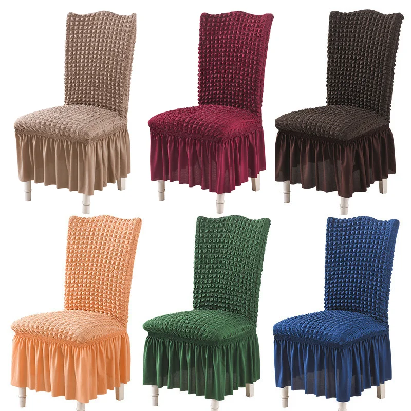 1pc Bubble Fabric Stretch Chair Skirt Cover For Dining Room Banquet Chair Slipcover Skirt Home Wedding Chair Decoration
1pc Bubble Fabric Stretch Chair Skirt Cover For Dining Room Banquet Chair Slipcover Skirt Home Wedding Chair Decoration