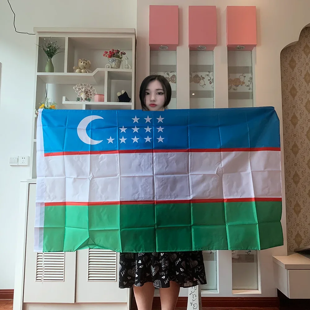 Uzbekistan Flag 3X5 FT Polyester Republic of UZ National Flags 90x150cm Hanging banner for decoration
Uzbekistan Flag 3X5 FT Polyester Republic of UZ National Flags 90x150cm Hanging banner for decoration