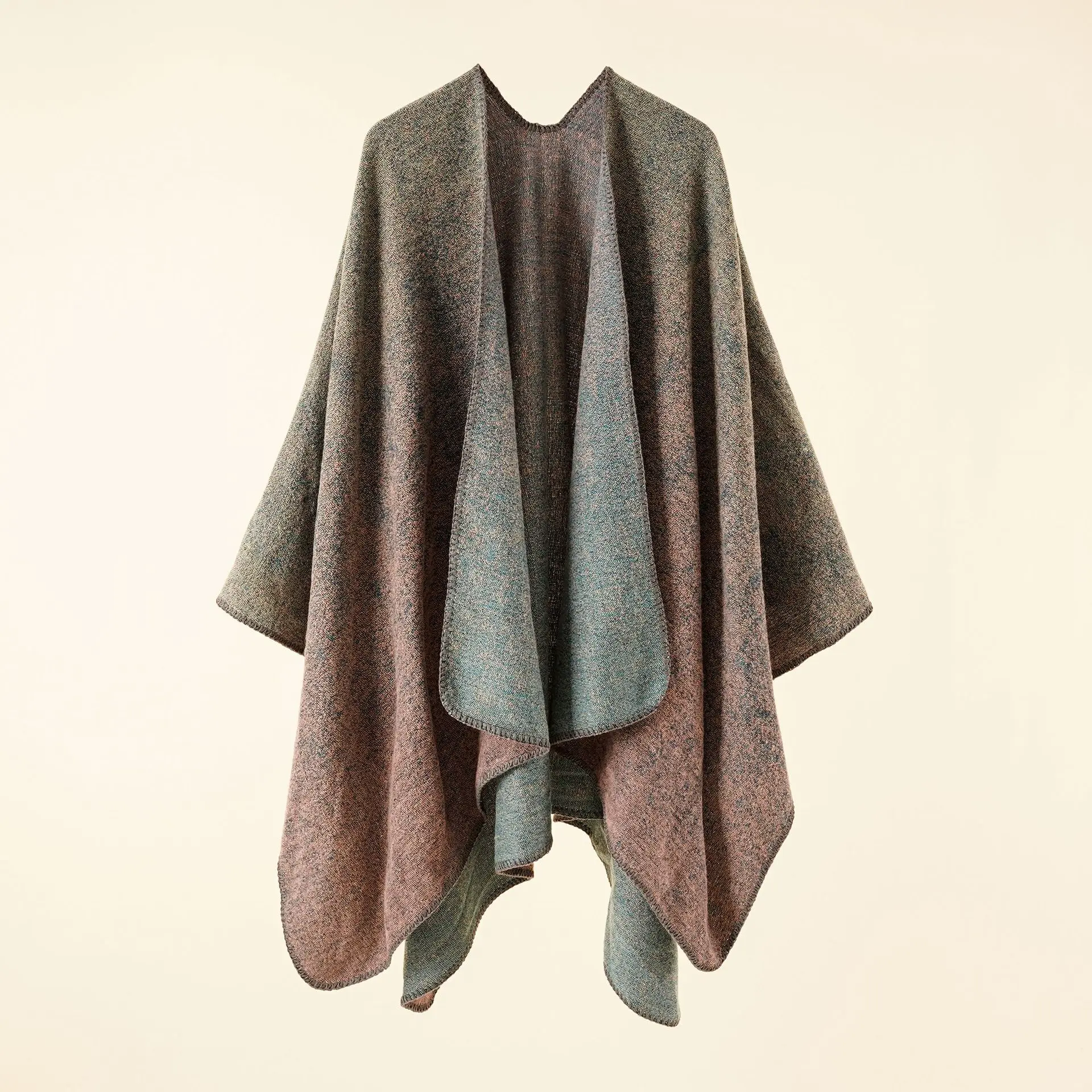 2022 Autumn Winter New Street Solid Color Gradient Herringbone Imitation Cashmere Warm Shawl Cloak Poncho Capes Gray 
2022 Autumn Winter New Street Solid Color Gradient Herringbone Imitation Cashmere Warm Shawl Cloak Poncho Capes Gray