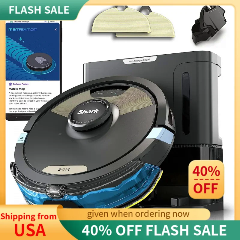 Shark AI Ultra 2-in-1 Robot Vacuum & Mop with Sonic Mopping, Matrix Clean, Home Mapping, HEPA Bagless Self Empty Base and 2
Shark AI Ultra 2-in-1 Robot Vacuum & Mop with Sonic Mopping, Matrix Clean, Home Mapping, HEPA Bagless Self Empty Base and 2