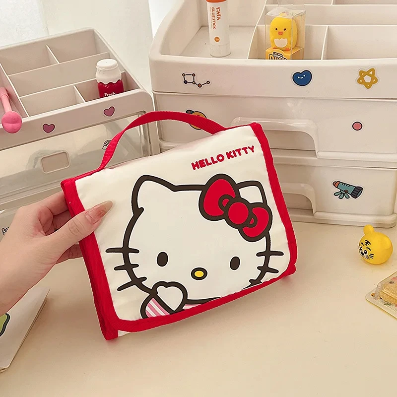 

Cartoon Hello Kitty MINISO Cosmetic Bag Anime Kuromi My Melody Pattern Beauty Makeup Toiletry Storage Travel Bag Christmas Gift