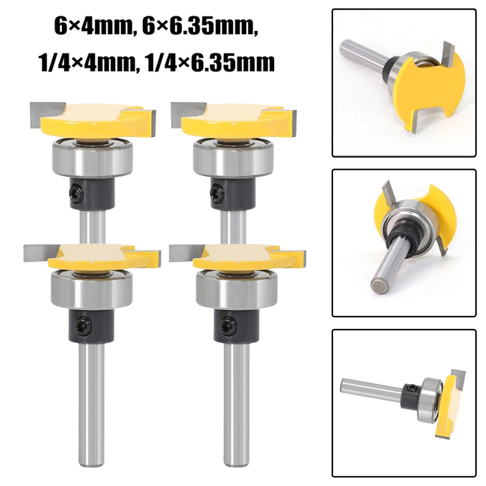 2pcs Router Bits Set 6/6.35mm T-shaped Knife With Bearing Slotting Knife For Woodworking Grooving Power Tools Accessories
2pcs Router Bits Set 6/6.35mm T-shaped Knife With Bearing Slotting Knife For Woodworking Grooving Power Tools Accessories