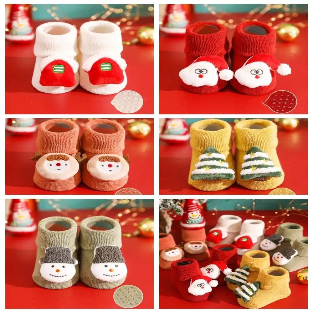 

Santa Claus Children Christmas Socks Sweet Cotton Snowman Cartoon Hosiery Elk Cloth Accessories Mid-Tube Socks Christmas Gift