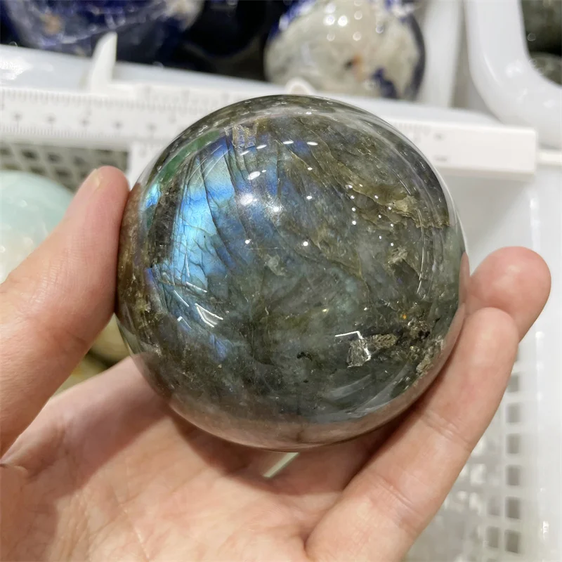 

Natural Labradorite Sphere Quartz Crystal Ball Massaging Meditation Reiki Healing Stone Home Decoration Exquisite Gift 6cm