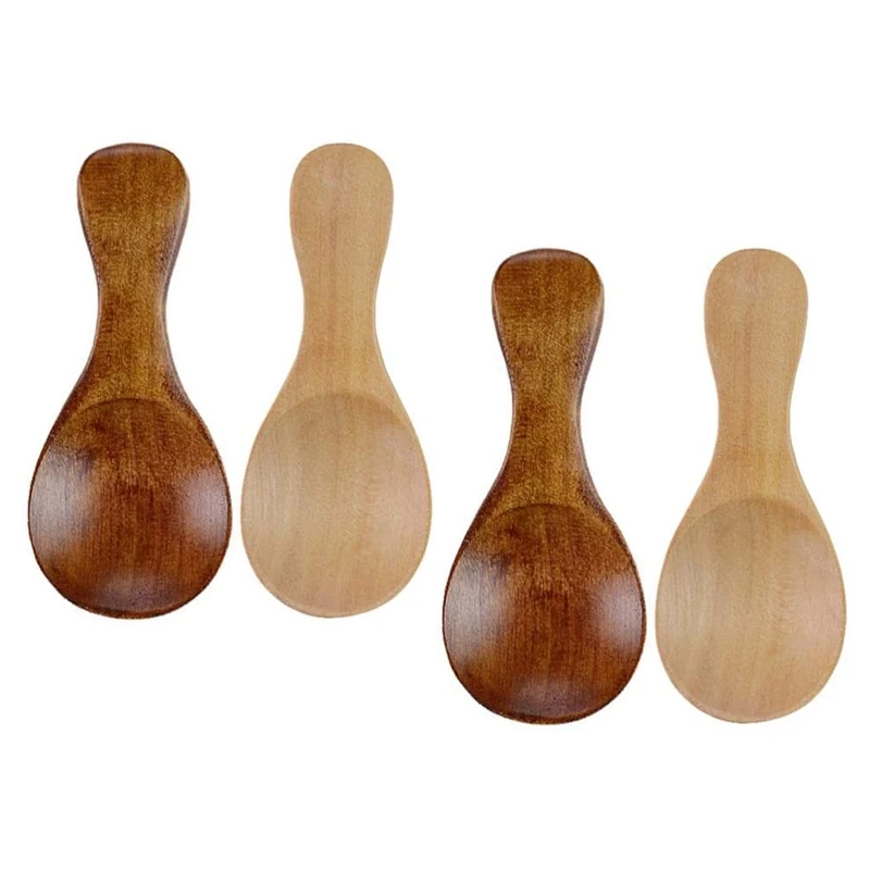 

Wooden Spoons Japanese Style Small Soup Spoons Serving Spoons For Eating Mixing Stirring Cooking Kitchen Utensils 4Pcs