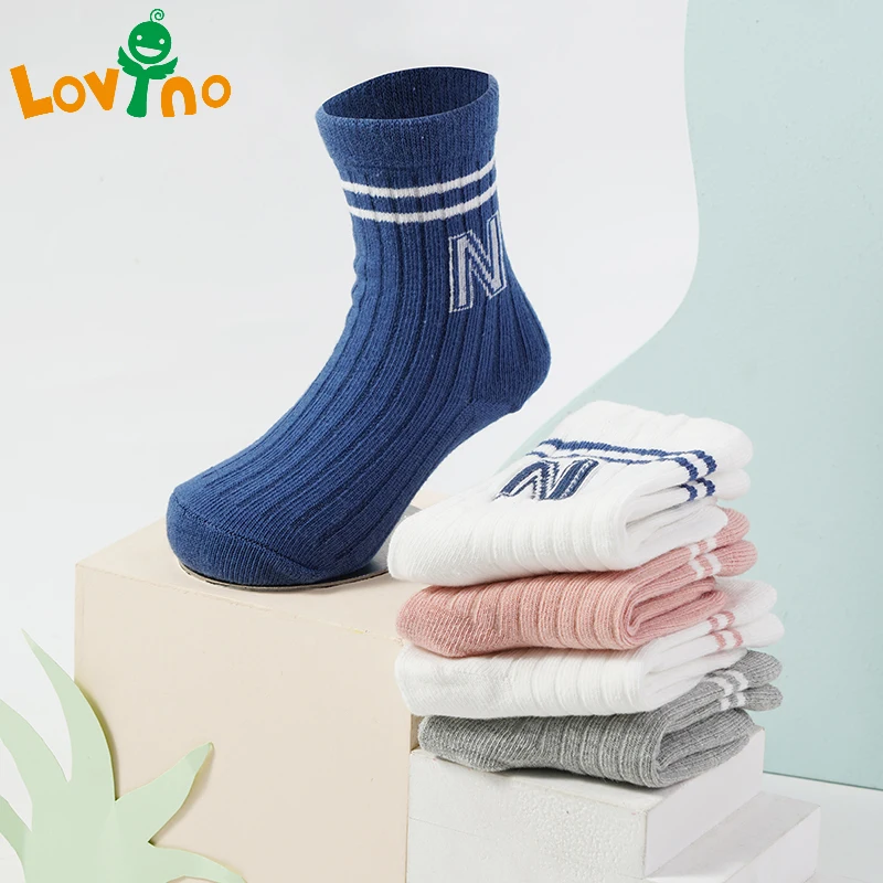 

3 Pairs/set Newborn Boys Girls Baby Socks Kids Soft Fashion Knit Sock Middle Tube Sock for Infant Toddler Casual Letter Socks