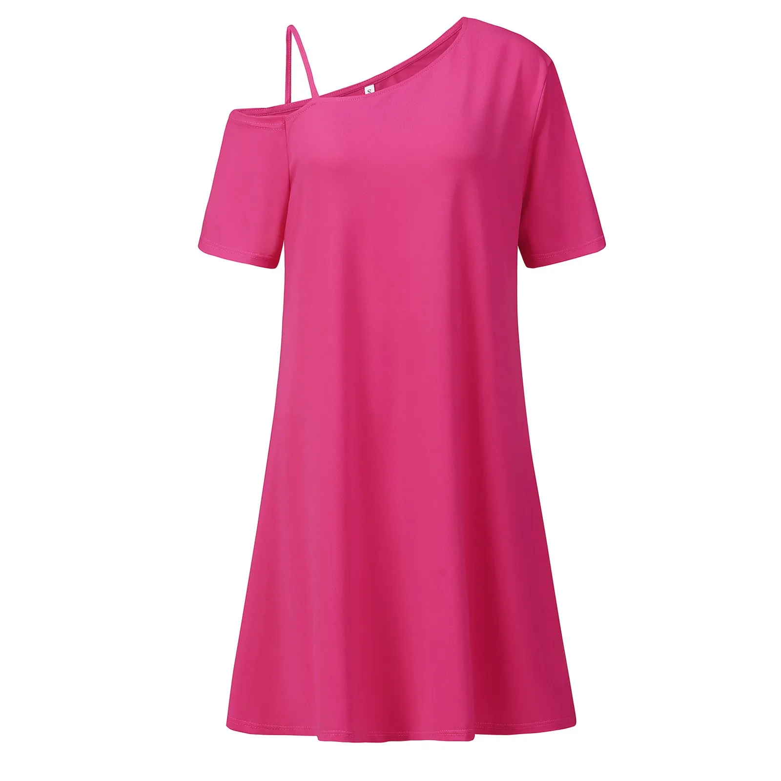 Women's Summer Style Solid Color One Shoulder Strap Dress Korean Fashion Clothing Temperament Dresses vestidos para mujer 
Women's Summer Style Solid Color One Shoulder Strap Dress Korean Fashion Clothing Temperament Dresses vestidos para mujer