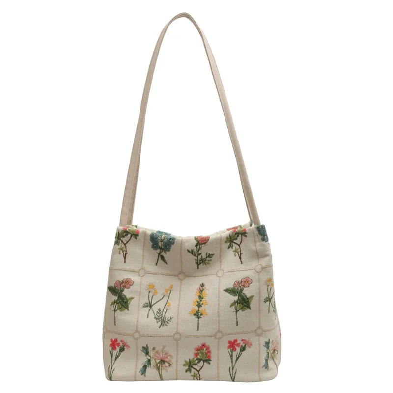 Female Bags High-capacity Canvas Embroidery Tote Handbag Square Shoulder Bag Black White Bags For Women
Female Bags High-capacity Canvas Embroidery Tote Handbag Square Shoulder Bag Black White Bags For Women