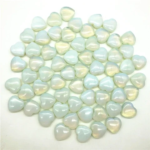 

1/2pcs Lovely Opal Heart Shaped Crystal Gemstone Healing Chakra Polished Decorative Stones and Minerals