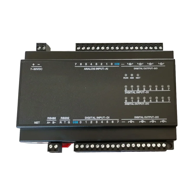 

8 AI 8 DI 8 DO Analog Digital Input Relay Output RS232 RS485 TCP IP RJ45 Modbus RTU TCP DIN Rail Remote IO Controller TCP-222