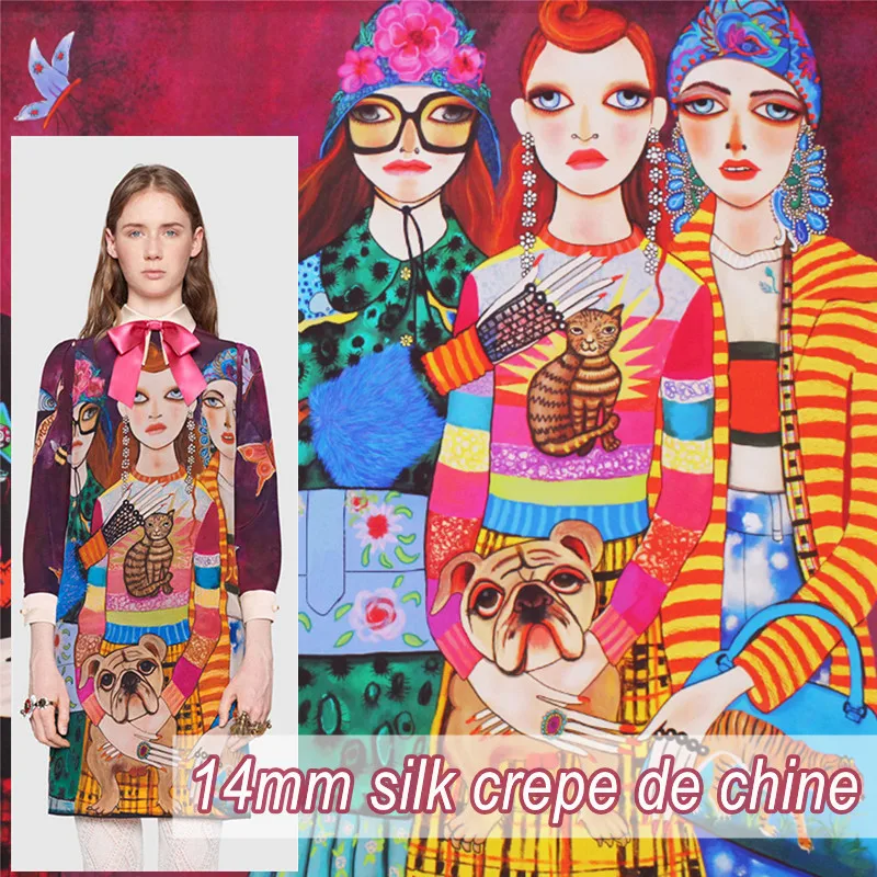 Fashion Brand Same 14mm Crepe De Chine Girl Positioning Printing Silk Fabric Women's Clothing Skirt Satin Fabric Sewing Material
Fashion Brand Same 14mm Crepe De Chine Girl Positioning Printing Silk Fabric Women's Clothing Skirt Satin Fabric Sewing Material