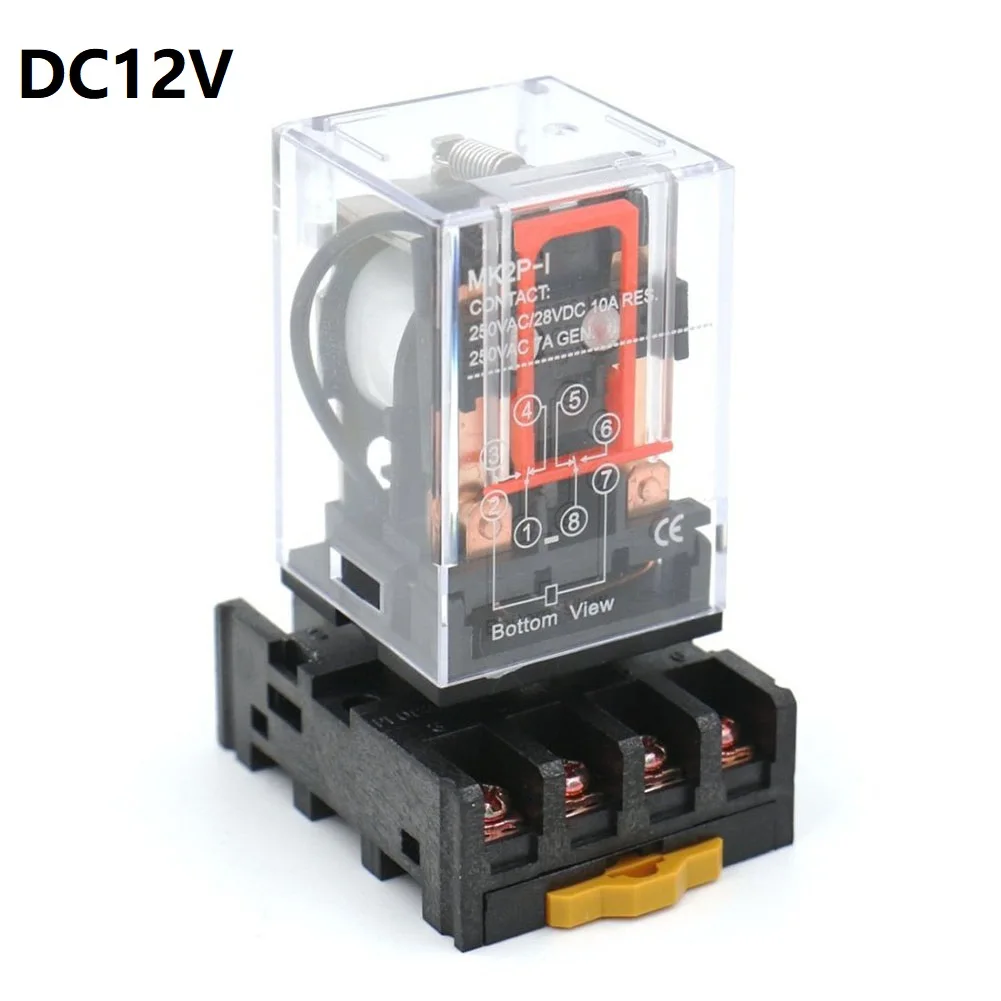 Power Relay MK2P I General Purpose Relay 10A 250V with 8 Pin DPDT with PF083A Socket for Electrical Components
Power Relay MK2P I General Purpose Relay 10A 250V with 8 Pin DPDT with PF083A Socket for Electrical Components