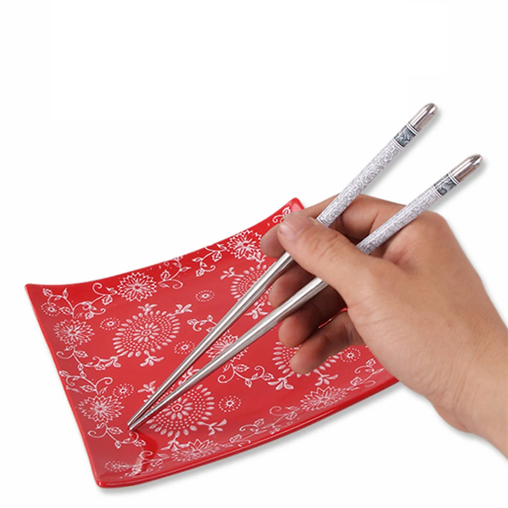 10 Pairs Flower Printed Chinese Chopsticks Stainless Steel Food Stick Traditional Chopsticks Dinnerware For Kitchen Restaurant
10 Pairs Flower Printed Chinese Chopsticks Stainless Steel Food Stick Traditional Chopsticks Dinnerware For Kitchen Restaurant