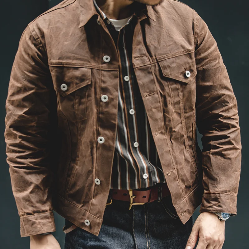 Workwear American Retro Yellow Stone Canvas Oil Wax Clip Slim Fit Versatile Oil Wax Coat for Men
Workwear American Retro Yellow Stone Canvas Oil Wax Clip Slim Fit Versatile Oil Wax Coat for Men