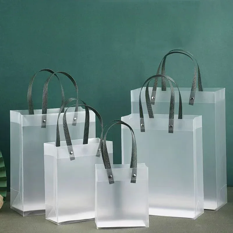 

Полупрозрачная сумка из ПП, квадратная матовая пластиковая сумка для торта с ручным подарком, Портативная сумка, прочный Праздничный букет, подарочные пакеты для упаковки