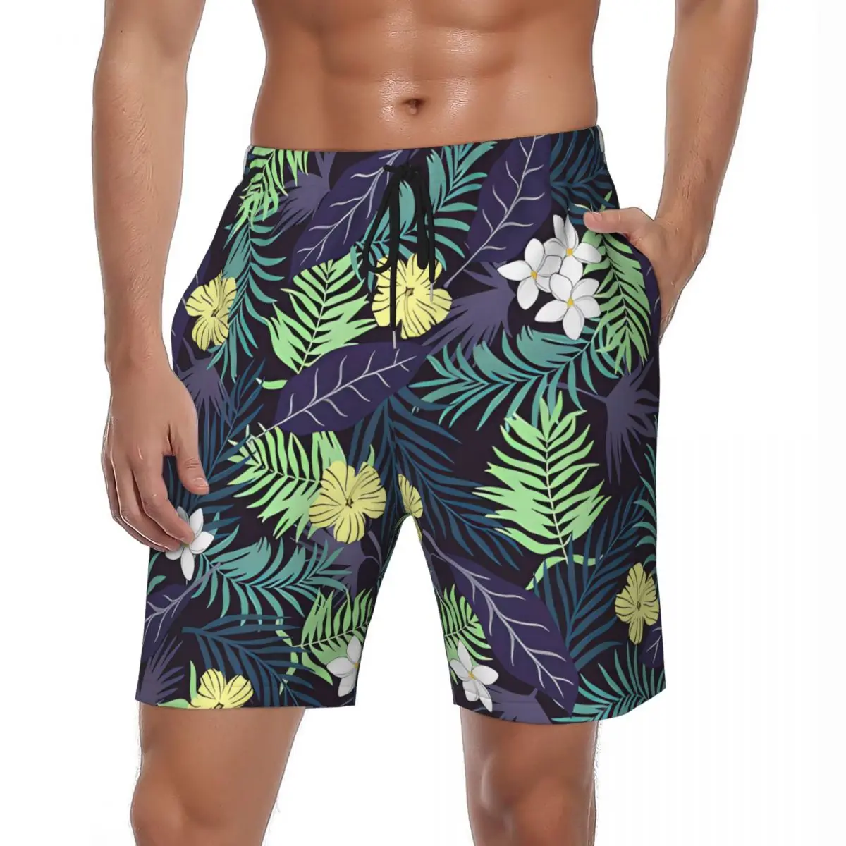 

Swimsuits Tropical Vegetation Board Shorts Summer Cool Hawaii Classic Beach Short Pants Male Sports Quick Drying Swim Trunks