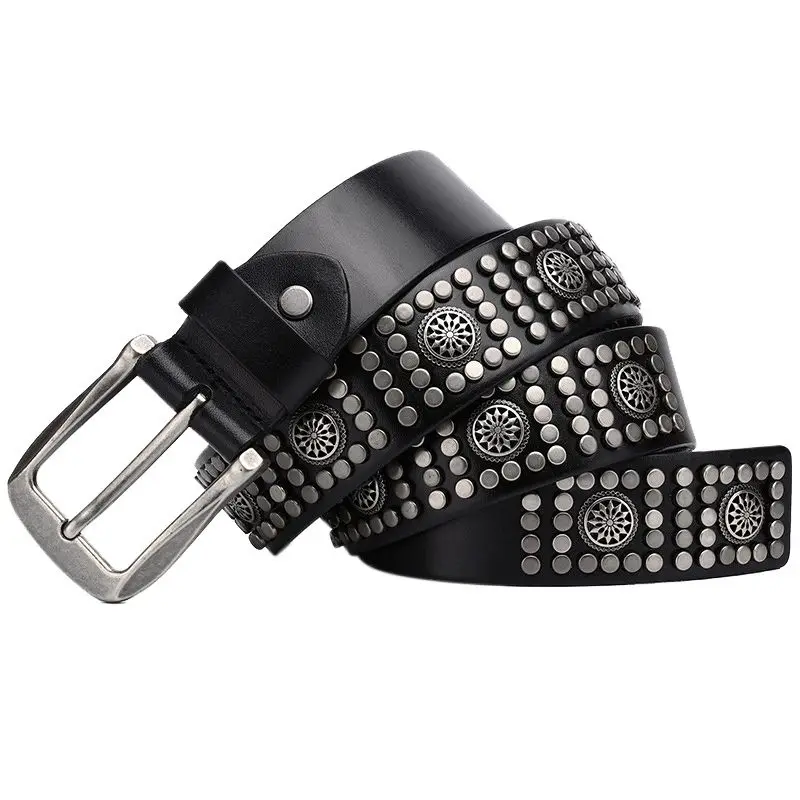 Genuine Leather Fashion Black Women Men Punk Rock Rivets Belt Buckle Studded Casual Top Layer Cow Hide Leather Belt For Jeans
Genuine Leather Fashion Black Women Men Punk Rock Rivets Belt Buckle Studded Casual Top Layer Cow Hide Leather Belt For Jeans