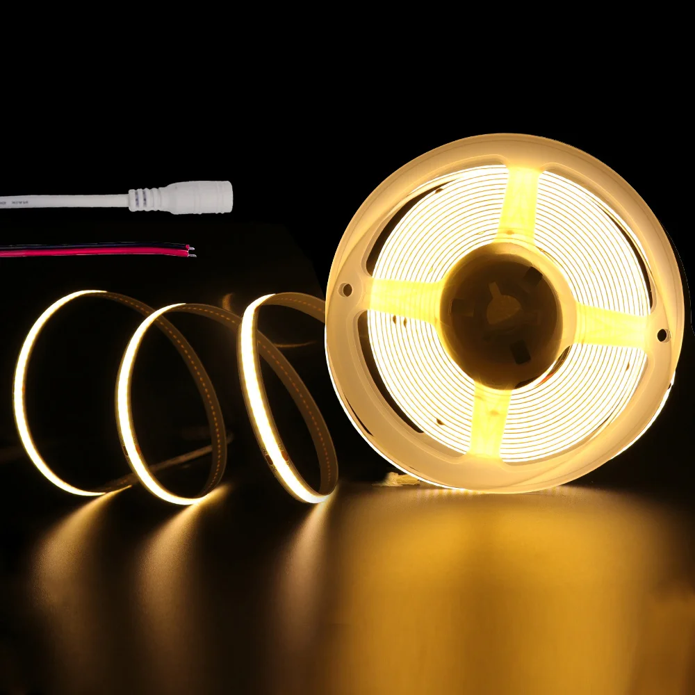 12V 24V COB LED Strip Light 320 480 528 LEDs High Density Flexible COB Led Tape Dimmable RA90 Warm Natural White Linear Lighting
12V 24V COB LED Strip Light 320 480 528 LEDs High Density Flexible COB Led Tape Dimmable RA90 Warm Natural White Linear Lighting