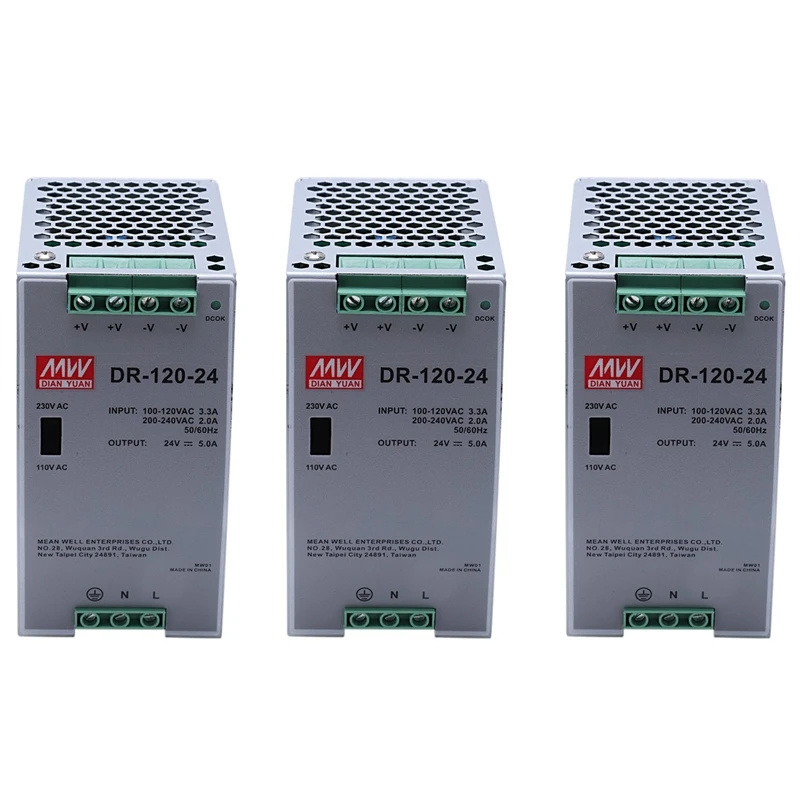 3X DR-120-24 120 Вт промышленный класс рельсовый источник питания 24V5A импульсный источник питания рельсовый монтажный импульсный источник питания
3X DR-120-24 120 Вт промышленный класс рельсовый источник питания 24V5A импульсный источник питания рельсовый монтажный импульсный источник питания