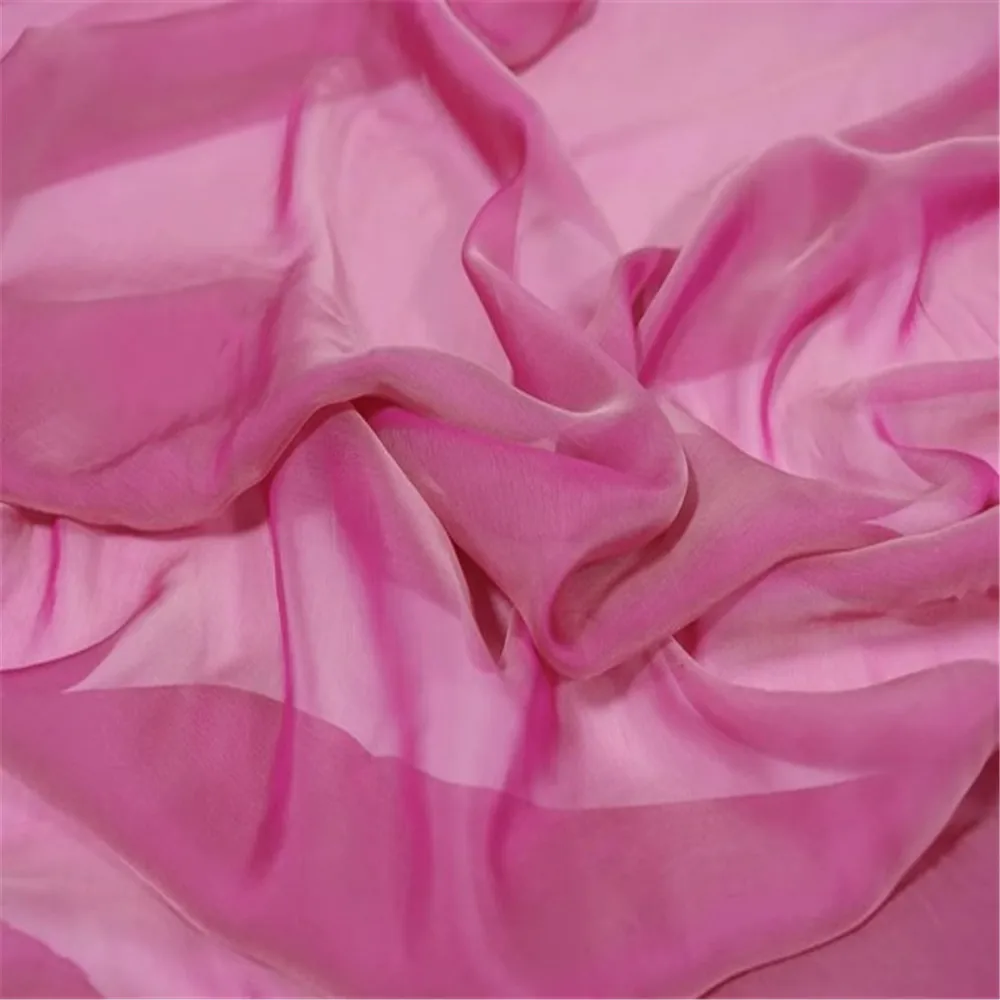 

Fashion Soft Smooth Two Color Tone Yarn Dyed Pure Silk Chiffon Fabric for Lady Long Dress Saree