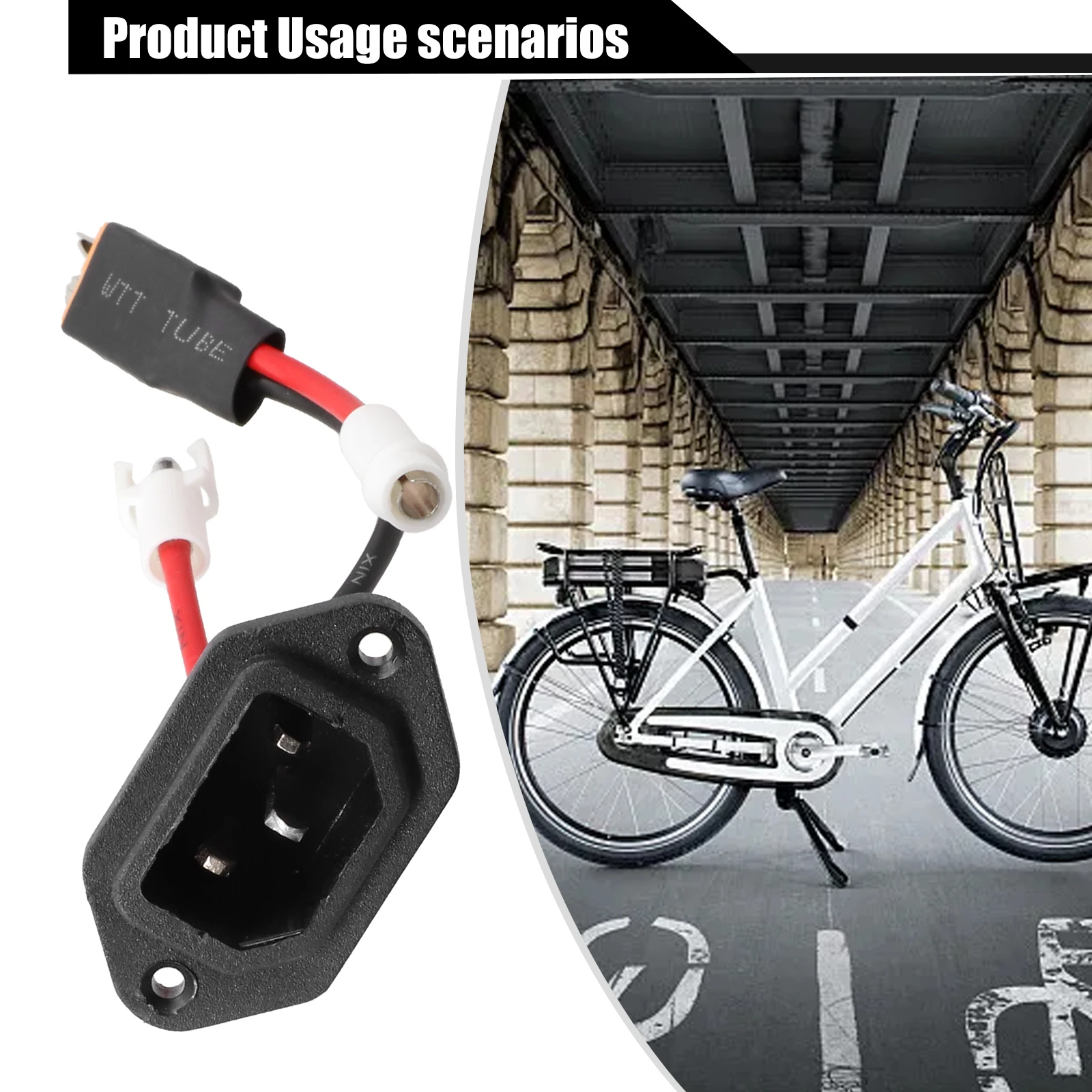 

Electric Scooter Ebike Charging Port DC2.5/Con/Female/Male/Lotus Charger Hole Socket 20cm Line PVC Electric Bike Accessories