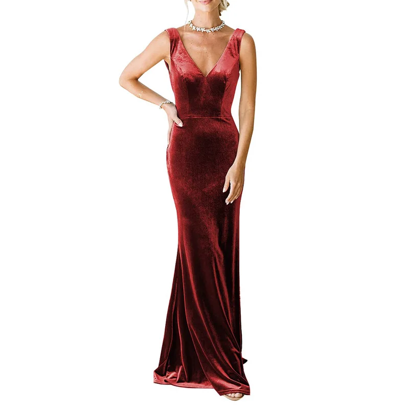 Velvet V-neck Godmother Dresses Mmermaid bodas with Round Back vestidos de fiesta para bodas gitanas
Velvet V-neck Godmother Dresses Mmermaid bodas with Round Back vestidos de fiesta para bodas gitanas