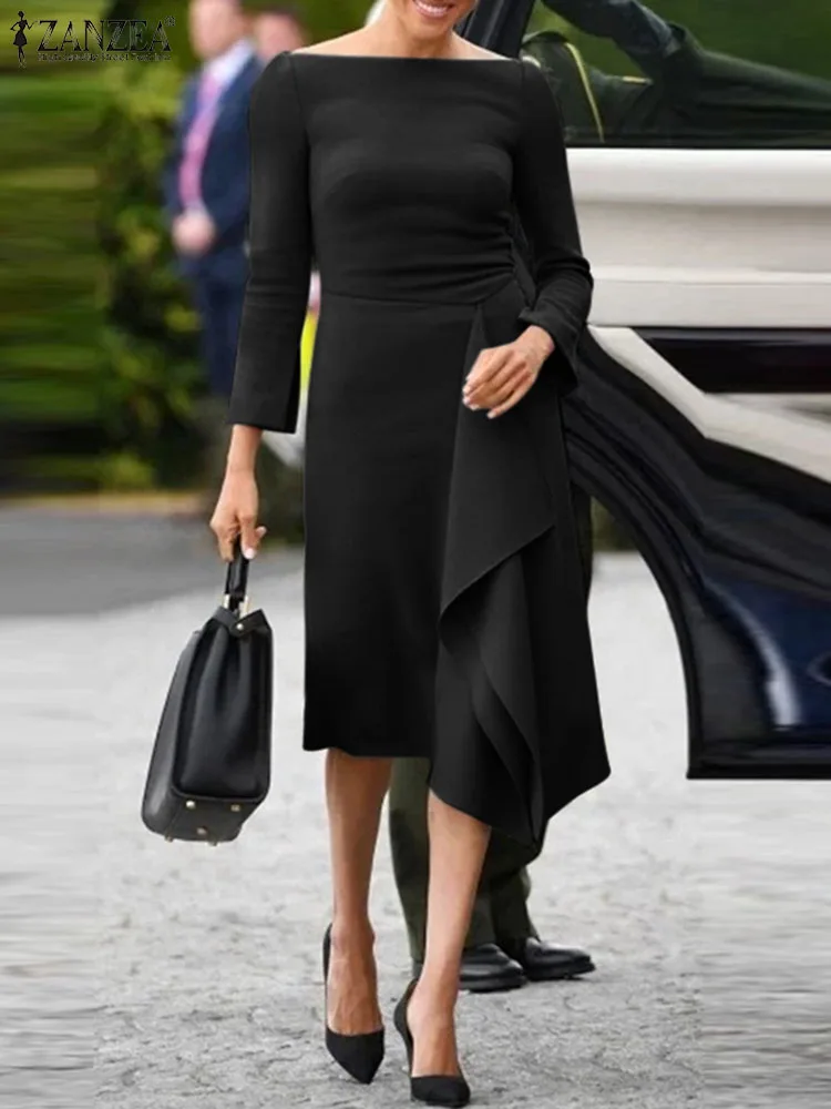 ZANZEA 2023 Autumn Solid 3/4 Sleeve Dresses Sexy Slim Party Dress Women Elegant Boat Neck Vestidos Fashion Irregular Hem Robe
ZANZEA 2023 Autumn Solid 3/4 Sleeve Dresses Sexy Slim Party Dress Women Elegant Boat Neck Vestidos Fashion Irregular Hem Robe